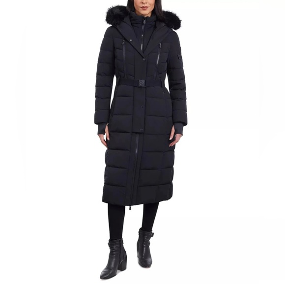Michael Kors Jackets & Blazers - Michael Kors 💅❄️ Black Maxi Long Fur Winter Snow Puffer Coat MK Jacket NEW $400